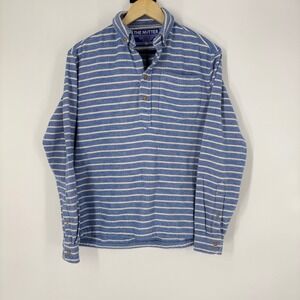 The Nutter Chubbies Mens Blue White Striped Cotton Flannel Shirt Small USA Made